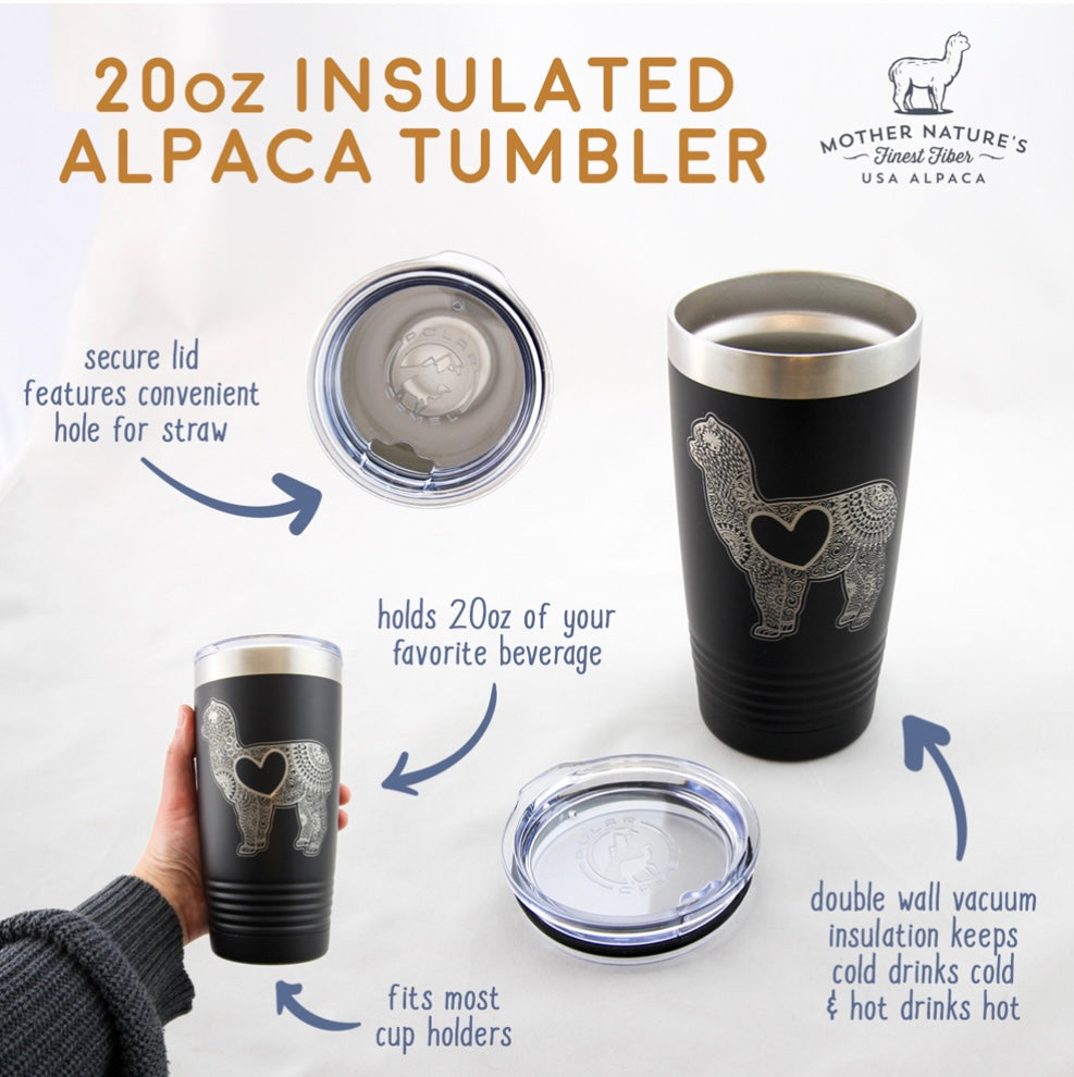 20oz Insulated Alpaca Tumbler – Red Door Alpaca Farm