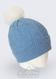 Alpaca Fur Pom Pom Cable Hat